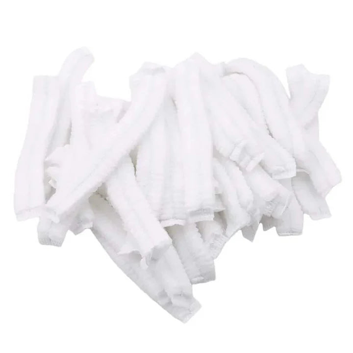 disposable hair caps (100 pack) | white